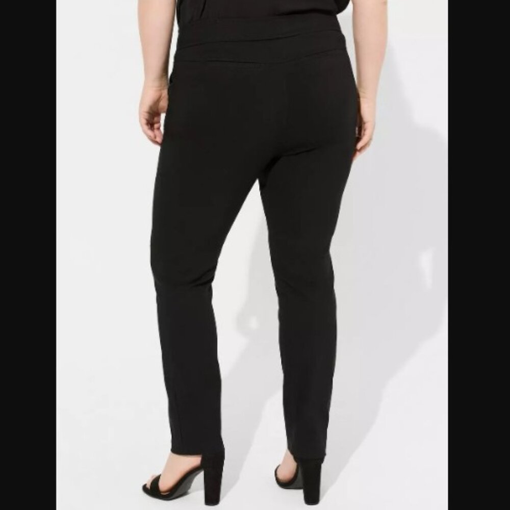 Torrid Studio- Trouser Straight Deluxe Stretch Mid-Rise Pant- 16T, Black - Picture 3 of 9